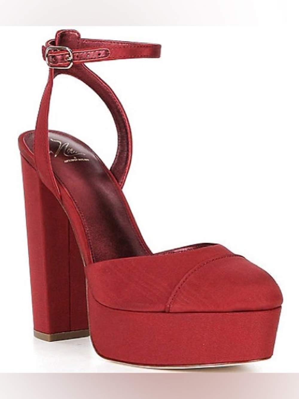 Antonio Melani x The Nat Note Pia pumps Women's Red Ankle-Strap Platform Heels 9